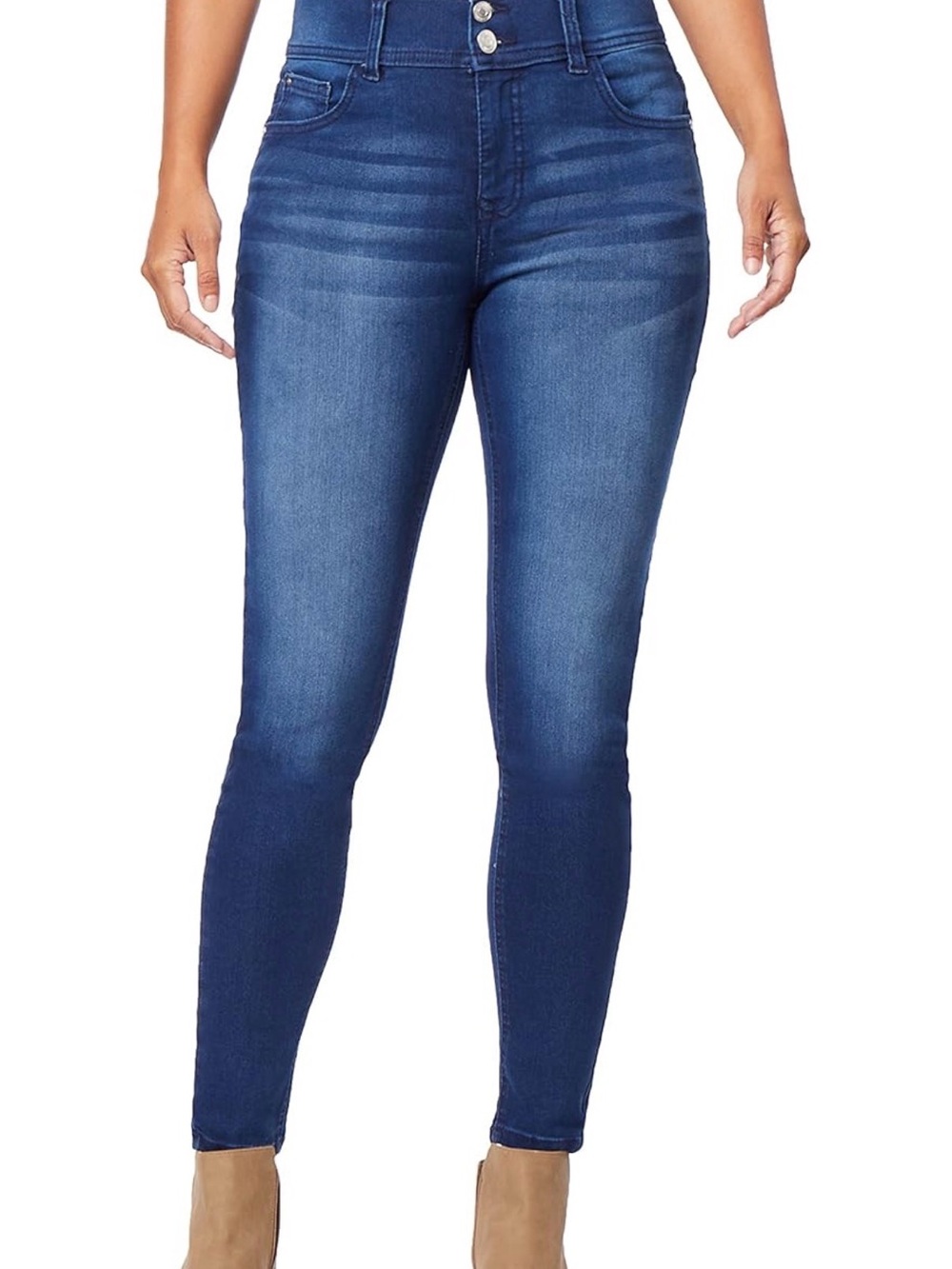 High-Rise Skinny Jeans - Deep Blue Wash
